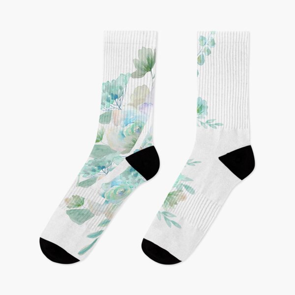 Item preview, Botanical alphabet A green and purple flowers hand painted  designed and sold by ColorandColor.