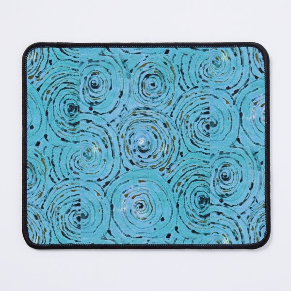 Item preview, blue black abstract batik circles pattern designed and sold by colorfulglee.