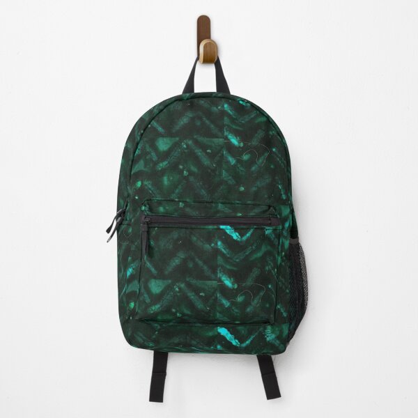 Item preview, dark green black batik zigzag pattern slant lines designed and sold by colorfulglee.