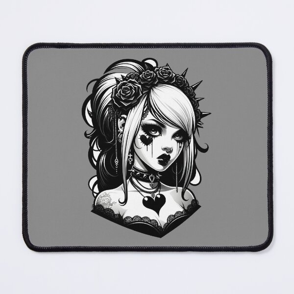 Item preview, Goth Girl Pin up Goth Valentine Day designed and sold by Mekone.