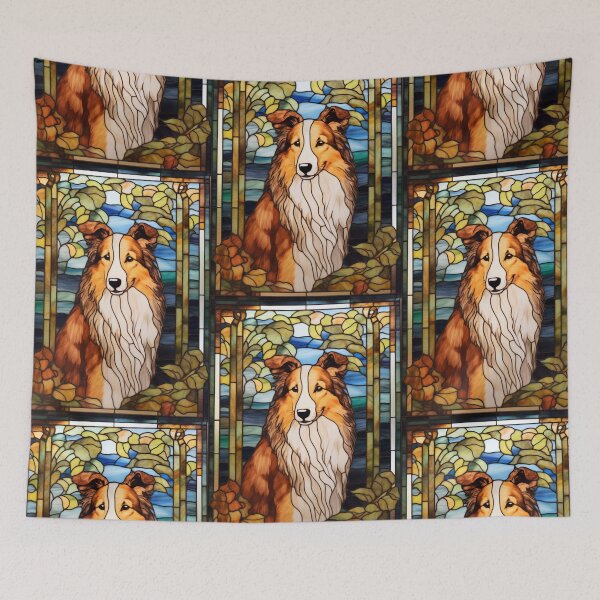 Item preview, Rough Collie Stained Glass Window Design designed and sold by pinkal.