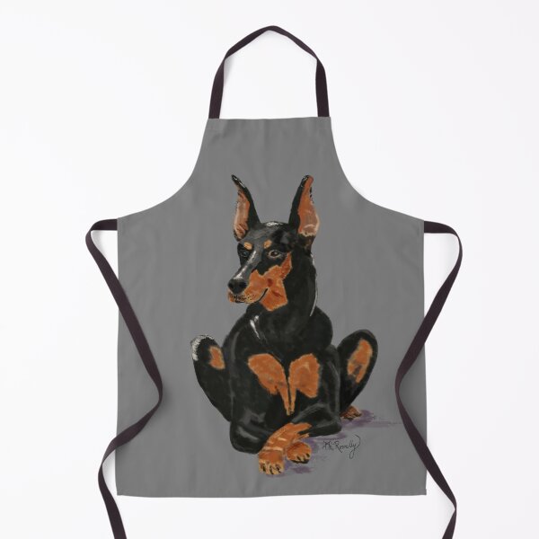Item preview, Rolf - the doberman pinscher - grey (gray) background designed and sold by Deromilly.