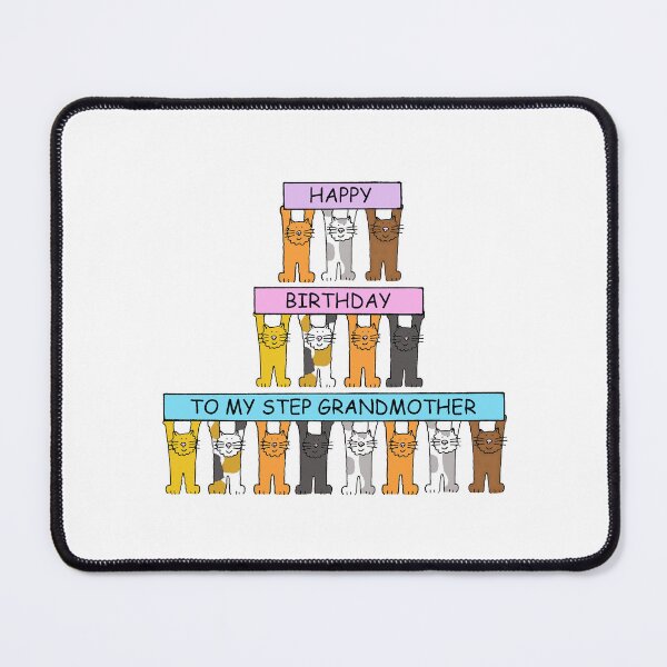 Item preview, Happy Birthday Step Grandmother Cartoon Cats designed and sold by KateTaylor.