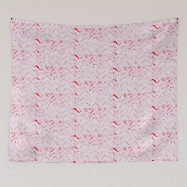 Item preview, pink white batik zigzag pattern slant lines designed and sold by colorfulglee.
