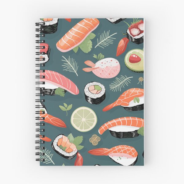 Item preview, Sushi and sashimi elements arranged in a playful seamless design. designed and sold by alexrow.