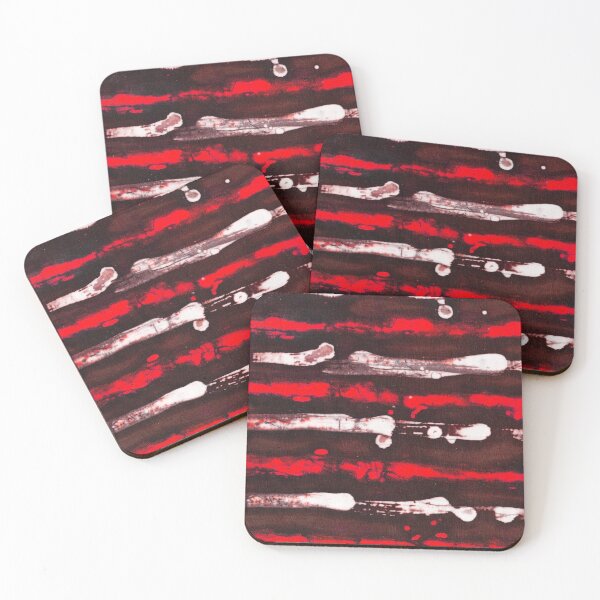 Item preview, Red Claret White Striped Batik Pattern Fabric designed and sold by colorfulglee.