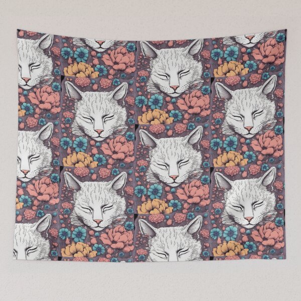 Item preview, Relaxing Sleepy flowers tattou Cat designed and sold by Catophile.