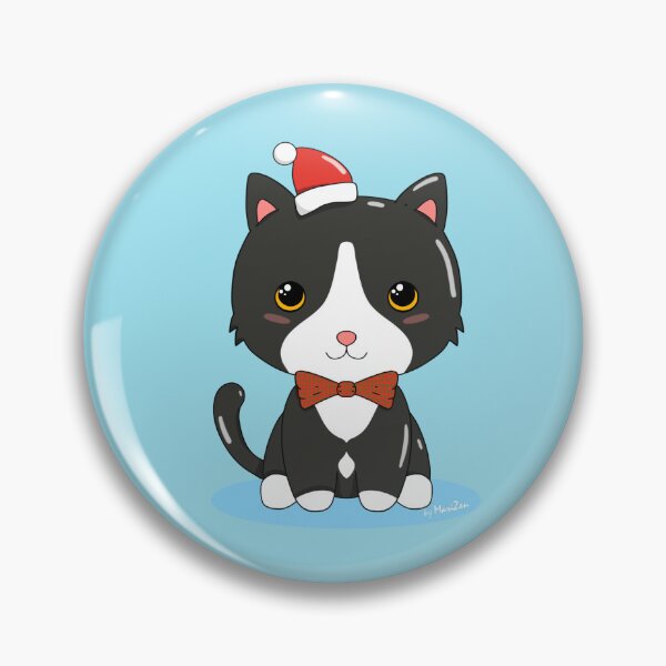 Item preview, Cute Black Cat with a bow for Christmas designed and sold by byMariZen.