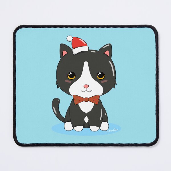 Item preview, Cute Black Cat with a bow for Christmas designed and sold by byMariZen.