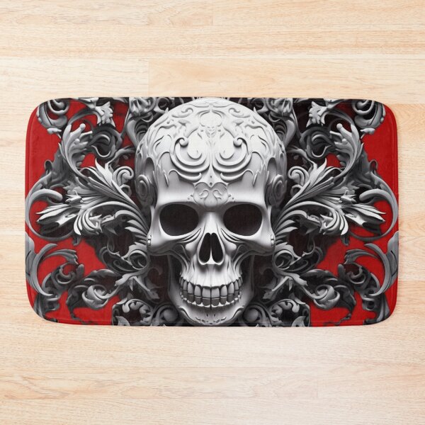 Item preview, Skull 3D Gothic Damask designed and sold by GrinGalore.