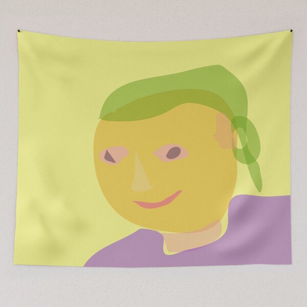 Item preview, Cheerful Cartoon Person with a Delighted Smile on a Colored Background designed and sold by masabo.