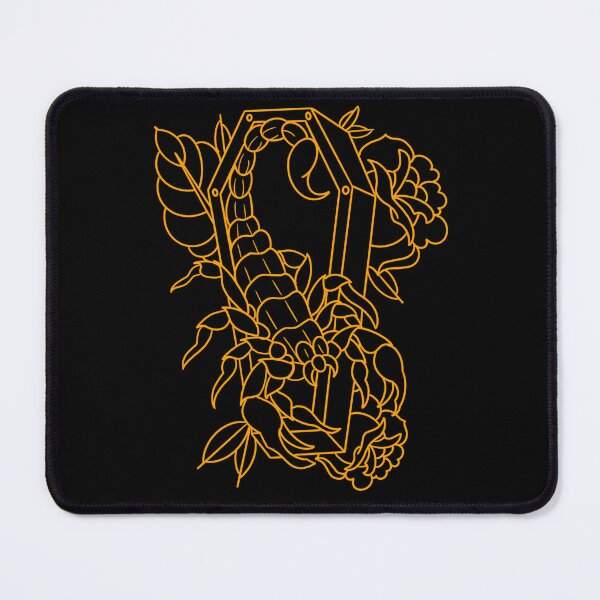 Item preview, Traditional gold scorpion coffin flower flash designed and sold by ReaperRoseCo.