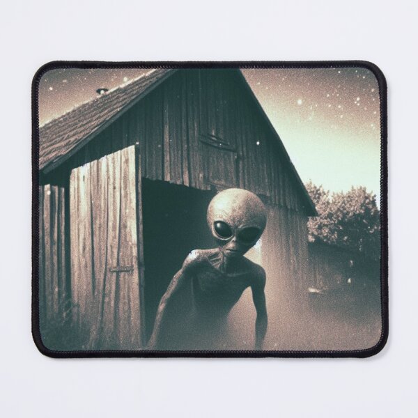 Item preview, Alien creeping out of a spooky shed at night designed and sold by Pixel-Pig.