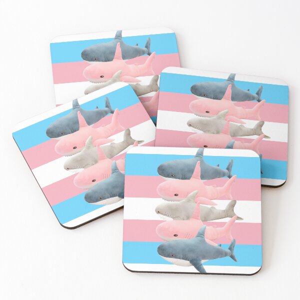 Item preview, BLAHAJ TRANS FLAG PINK BLUE AND WHITE designed and sold by cheapfan.