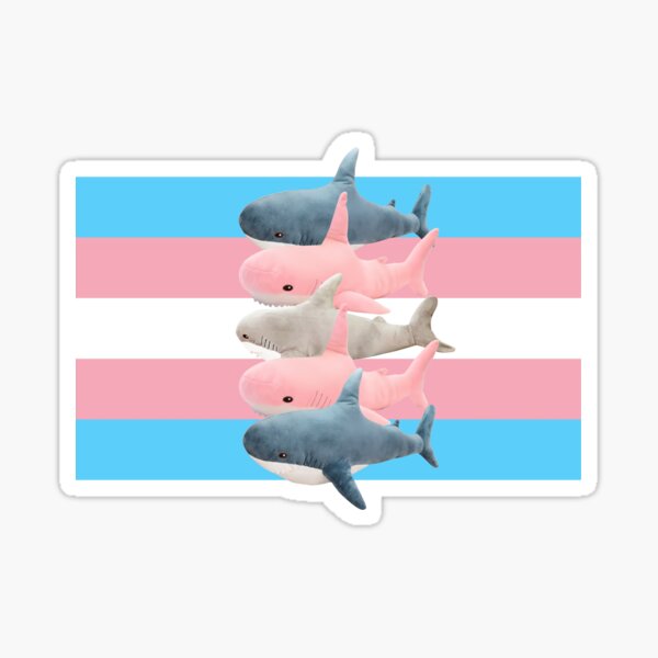 Blahaj Trans Flag Pink Blue And White Sticker For Sale By Cheapfan Redbubble