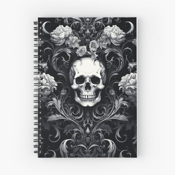 Item preview, Skull Roses Damask Gothic Flowers Pattern designed and sold by GrinGalore.
