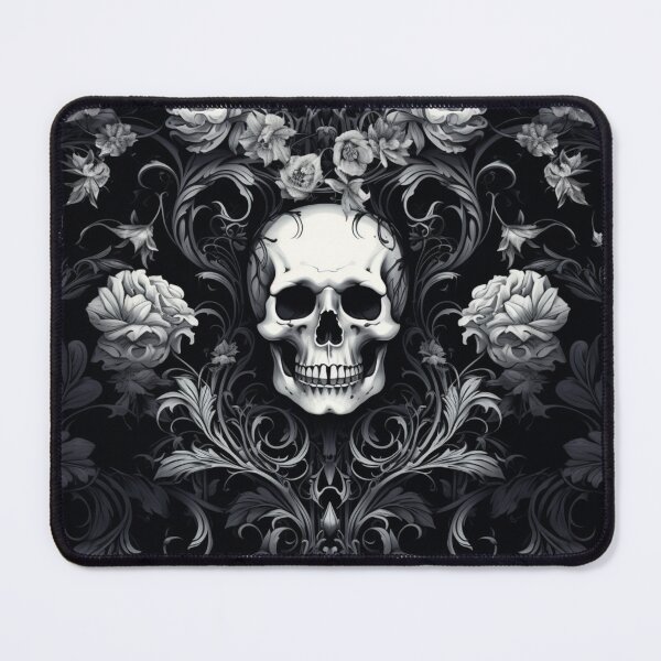 Item preview, Skull Roses Damask Gothic Flowers Pattern designed and sold by GrinGalore.