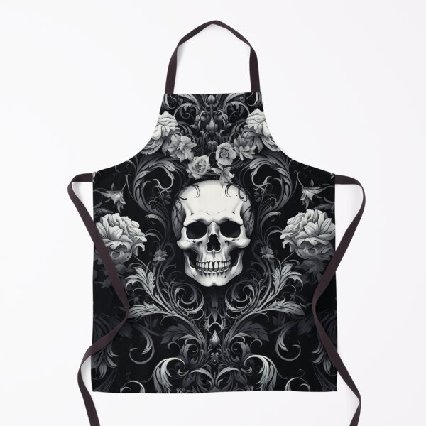 Item preview, Skull Roses Damask Gothic Flowers Pattern designed and sold by GrinGalore.