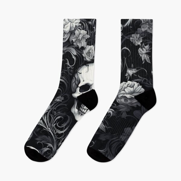 Item preview, Skull Roses Damask Gothic Flowers Pattern designed and sold by GrinGalore.