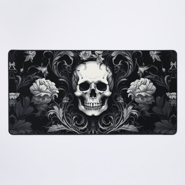 Item preview, Skull Roses Damask Gothic Flowers Pattern designed and sold by GrinGalore.