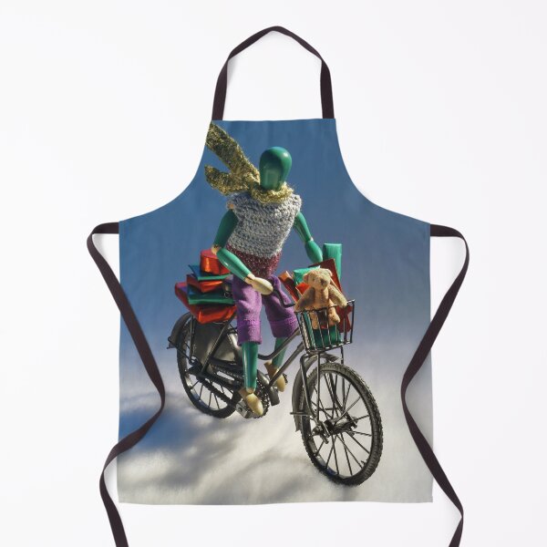 Item preview, Christmas Card wooden lay figure on bicycle designed and sold by Bernard Rose.