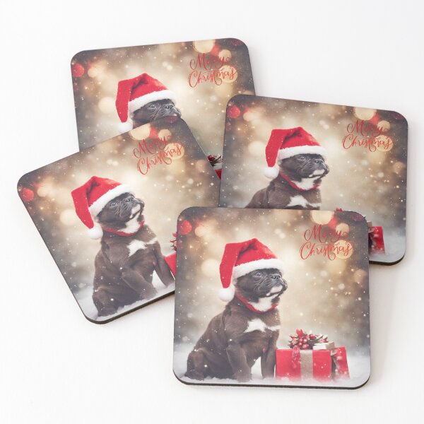 Item preview, Merry Christmas Frech bulldof, pug, dog  designed and sold by MyartStudioTB.