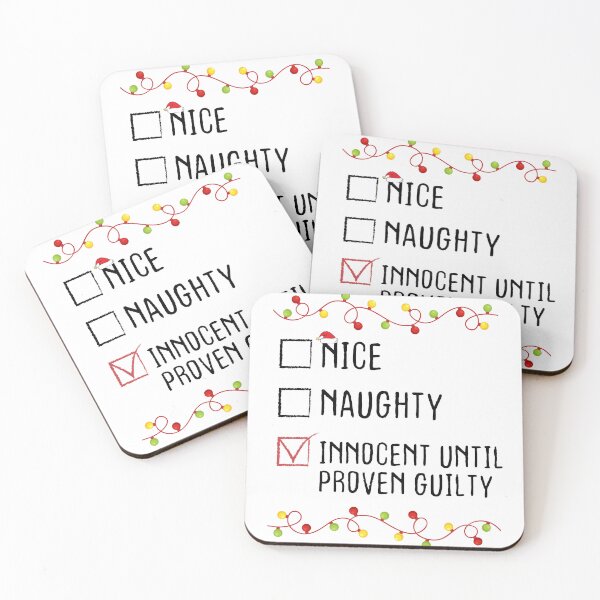 Item preview, Nice Naughty Innocent Until Proven Guilty Christmas List Xmas Santa Claus designed and sold by Be Cool (5.0) ⭐⭐⭐⭐⭐.