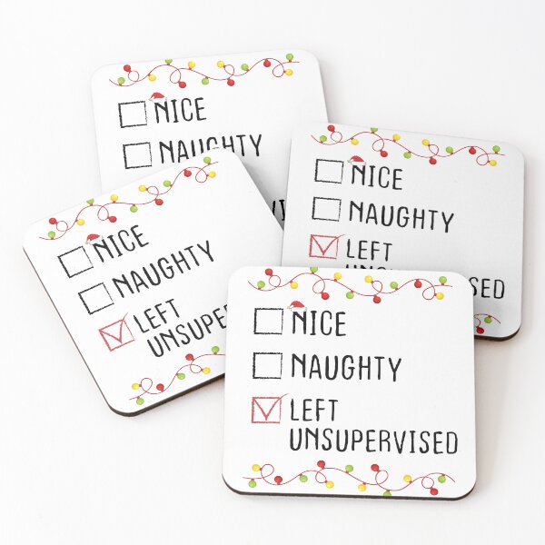 Item preview, Nice Naughty Left Unsupervised Christmas List Xmas Santa Claus designed and sold by Be Cool (5.0) ⭐⭐⭐⭐⭐.