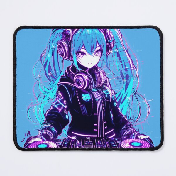 Item preview, Anime Dj Girl With Blue Hair designed and sold by SugarInk.