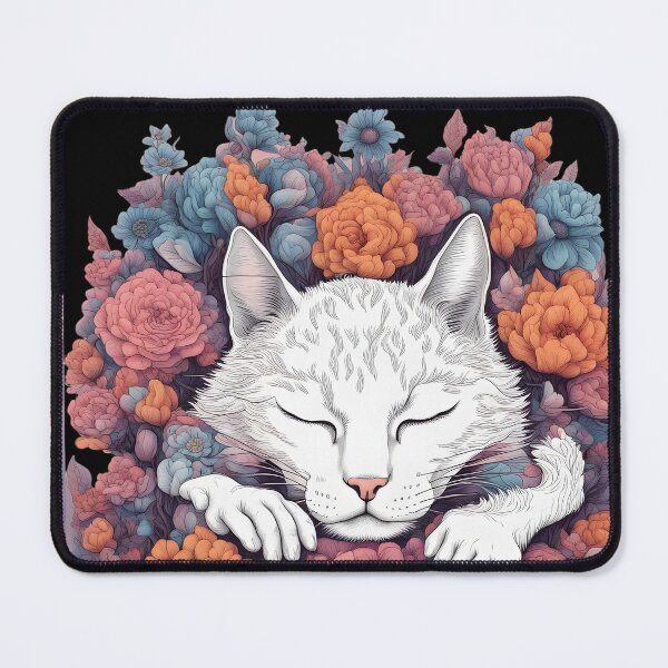 Item preview, Chilling Cat with Flowers designed and sold by Catophile.