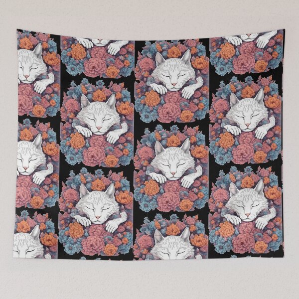 Item preview, Chilling Cat with Flowers designed and sold by Catophile.