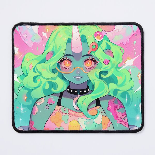 Item preview, Adorable Bright Neon Harajuku Troll Anime Girl designed and sold by bubblegoth.