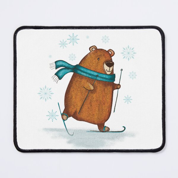 Item preview, Cute animals, Cute Bear, Whimsical Art, Bear in Skis designed and sold by SaSzArt.