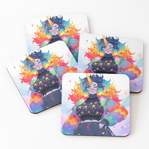 Item preview, Cute Curvy Rainbow Unicorn Anime Girl designed and sold by bubblegoth.