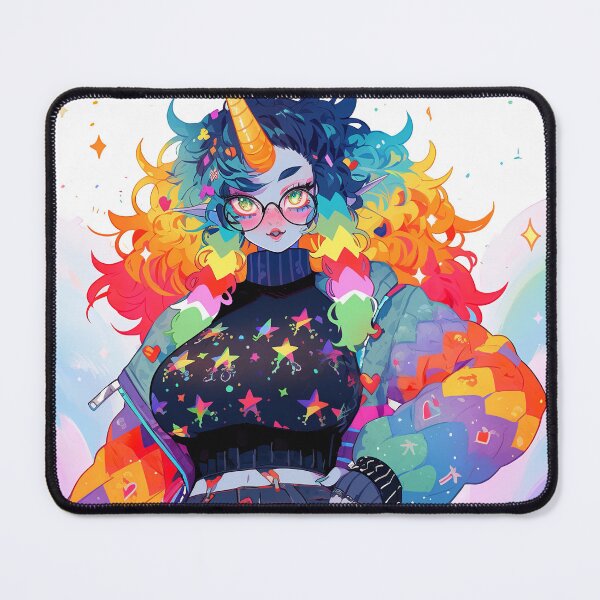 Item preview, Cute Curvy Rainbow Unicorn Anime Girl designed and sold by bubblegoth.
