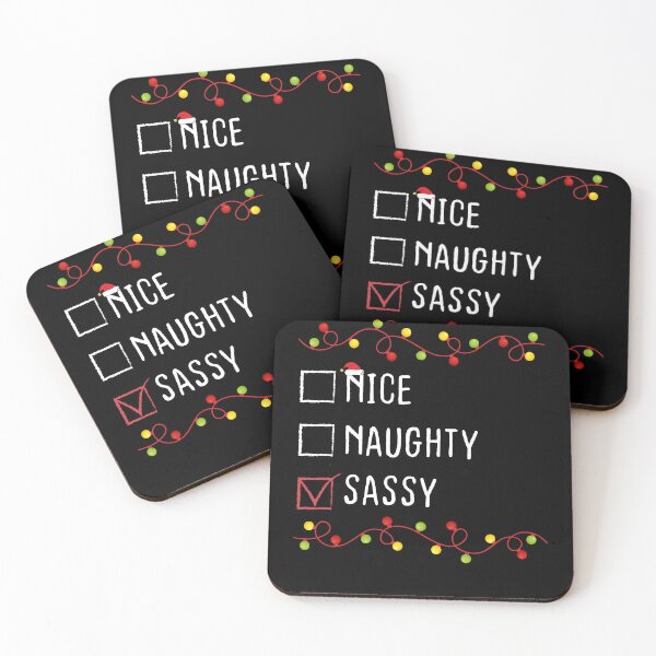 Item preview, Nice Naughty Sassy Christmas List Xmas Santa Claus designed and sold by Be Cool (5.0) ⭐⭐⭐⭐⭐.