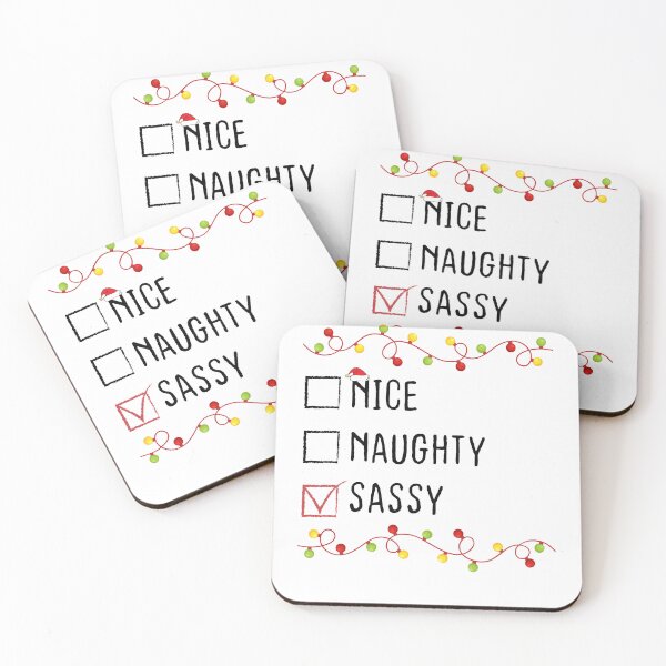 Item preview, Nice Naughty Sassy Christmas List Xmas Santa Claus designed and sold by Be Cool (5.0) ⭐⭐⭐⭐⭐.