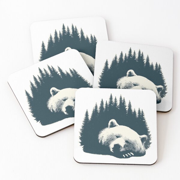 Item preview, Retro Sleeping Grizzly Bear designed and sold by TomFrontierArt.