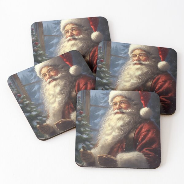 Item preview, a painting of a santa claus sitting in front of a christmas tree designed and sold by Mickeymouse2023.
