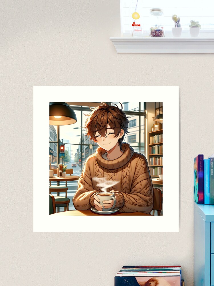 Boy with coffee | Art Print