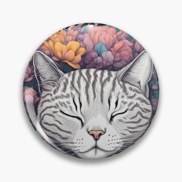 Item preview, Relaxing Sleepy flowers Cute white Cat designed and sold by Catophile.