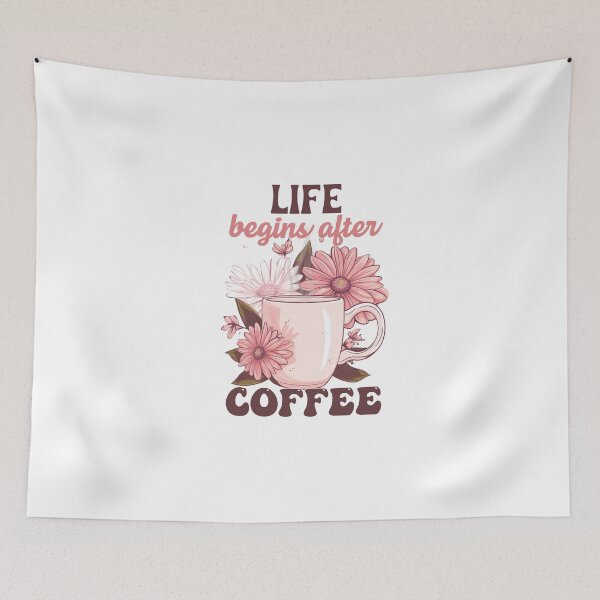 Item preview, Life Begins After Coffee Shirt, Positive Slogan Tee, designed and sold by chipmuckdesignn.