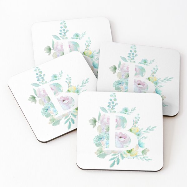 Artikelvorschau, Botanisches Alphabet B, grüne und violette Blumen, handgemalt entworfen und verkauft von ColorandColor.