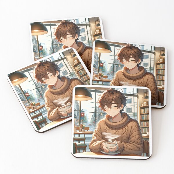 Item preview, Boy with coffee designed and sold by MomiDStudio.