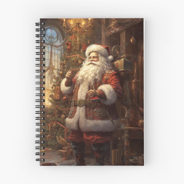 Item preview, a painting of a santa claus standing in front of a christmas tree designed and sold by Mickeymouse2023.