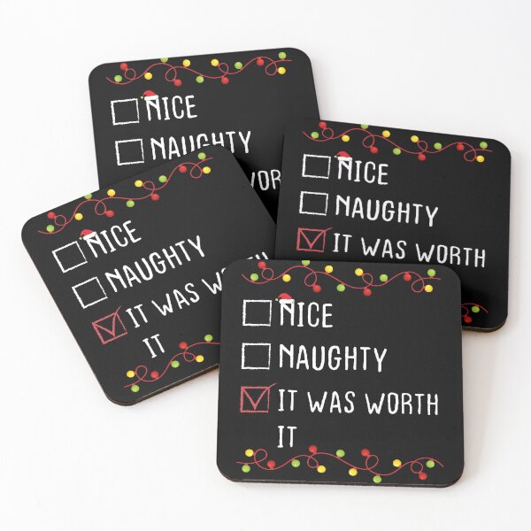 Item preview, Nice Naughty It Was Worth It Christmas List Xmas Santa Claus designed and sold by Be Cool (5.0) ⭐⭐⭐⭐⭐.