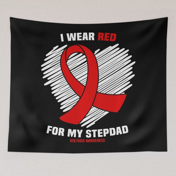 Item preview, I Wear Red For My Stepdad HIV AIDS Awareness designed and sold by EagmianPheolea.