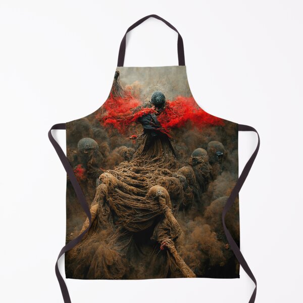 Item preview, Surreal apocalyptic skeleton fight, oil painting designed and sold by FrameMyBrain.