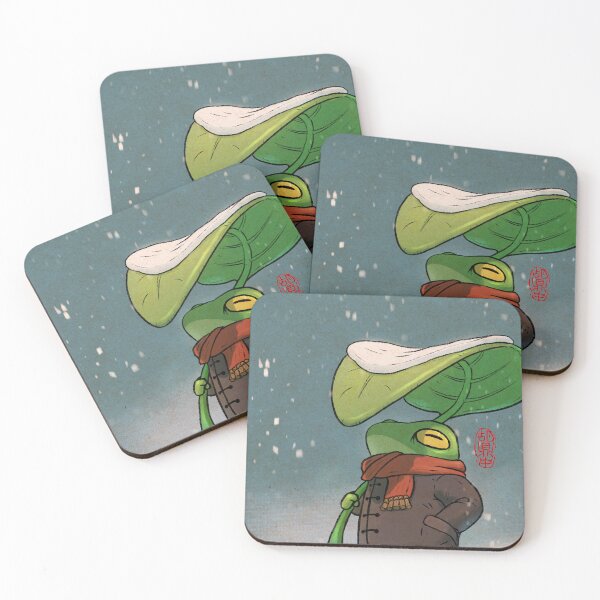 Item preview, cozy bundled up frog for winter designed and sold by DingHuArt.