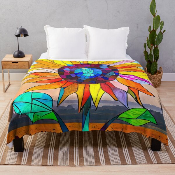 Item preview, Sunflower Stained Glass design designed and sold by CattyCornerPOD.